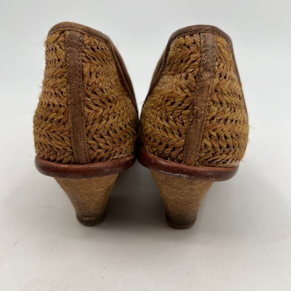Matt Bernson Brown Woven Raffia Ankle Booties | Size 7 - Picture 7 of 11